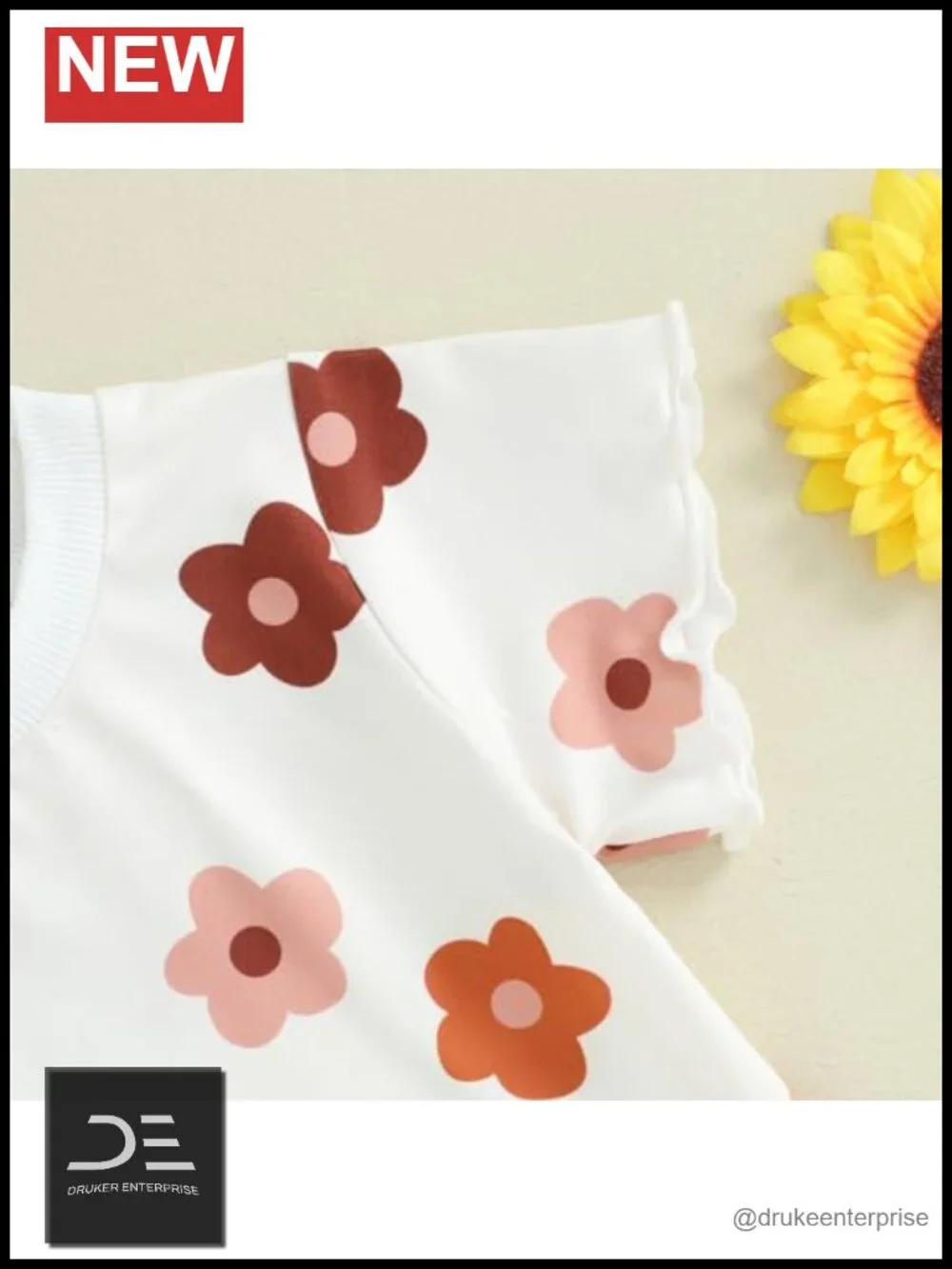 Toddler Baby Girl Summer Outfit Set Daisy Ruffle Short Sleeve Top Floral Shorts